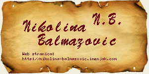 Nikolina Balmazović vizit kartica